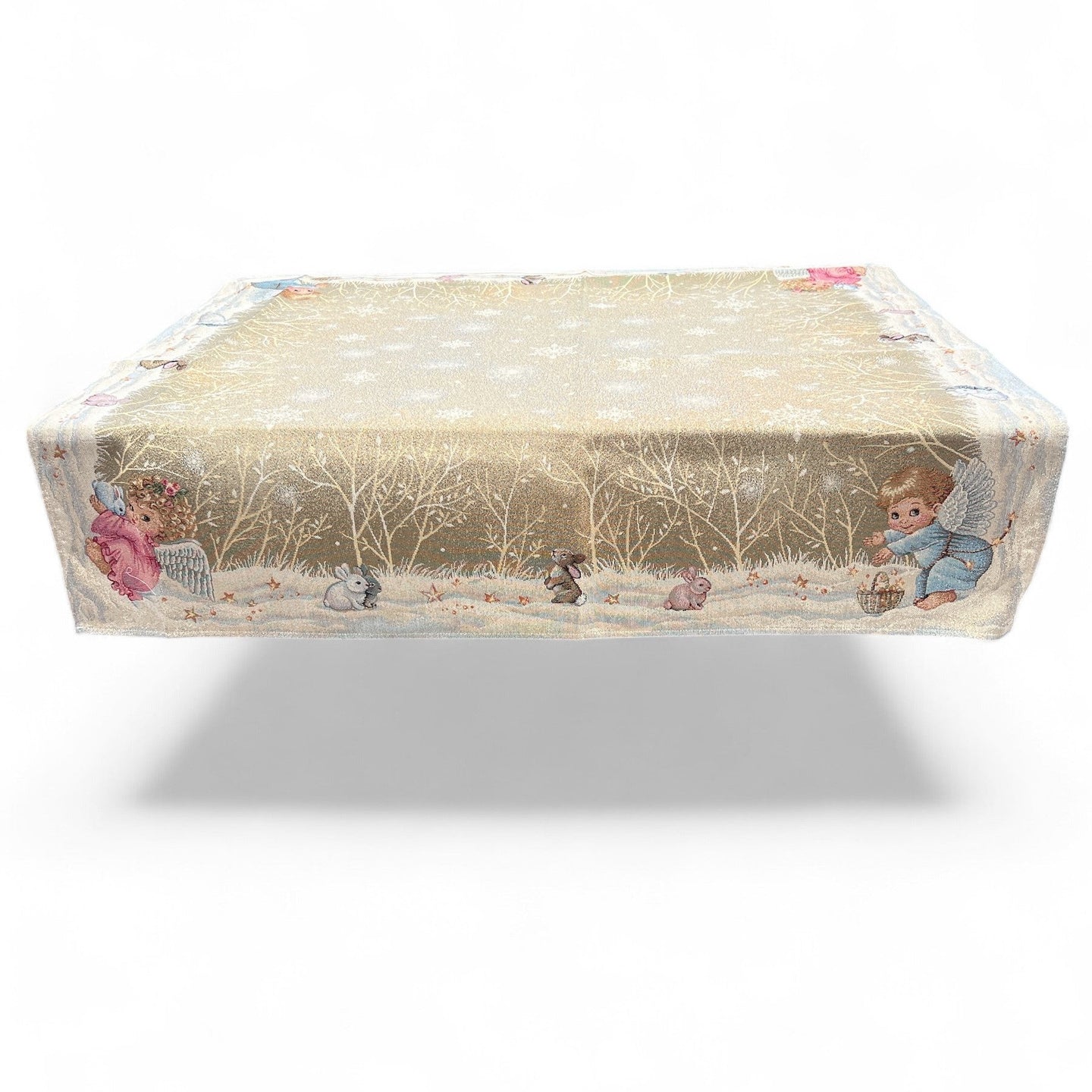 Tovaglia CHRISTMAS ANGEL, uni, Gobelin Jacquard, Lurex Gold, 100x100 cm
