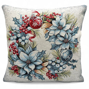 Copricuscino CHRISTMAS BALLS A Natale Gobelin Jacquard, 45x45 cm