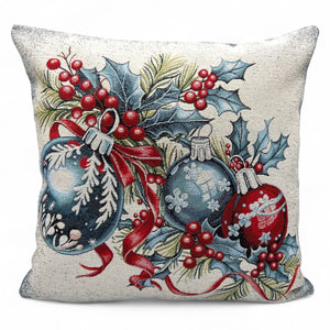 Copricuscino CHRISTMAS BALLS B Natale Gobelin Jacquard, 45x45 cm