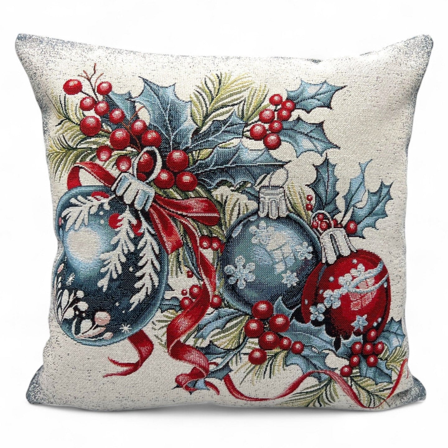 Copricuscino CHRISTMAS BALLS B Natale Gobelin Jacquard, 45x45 cm