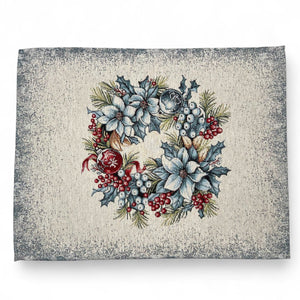 Table Set CHRISTMAS BALLS Placemat Tovaglietta Gobelin Jacquard, lurex argento 40 x 50 cm