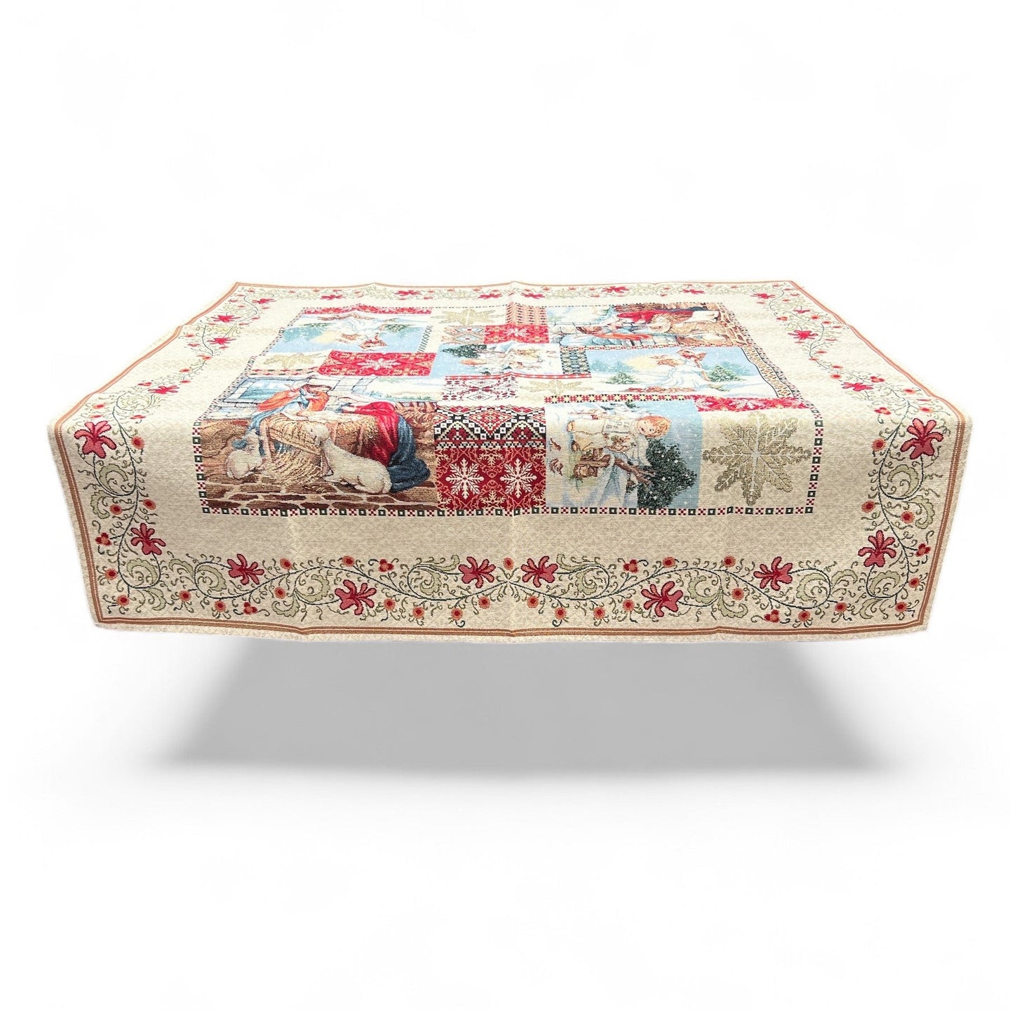 Tovaglia CHRISTMAS EVE, uni, Gobelin Jacquard,  Lurex Gold, 100x100 cm