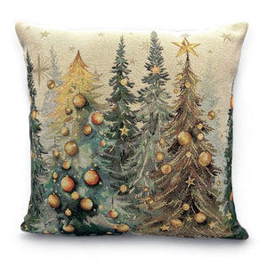Copricuscino Christmas Lights Gobelin Jacquard, 45x45 cm Lurex oro