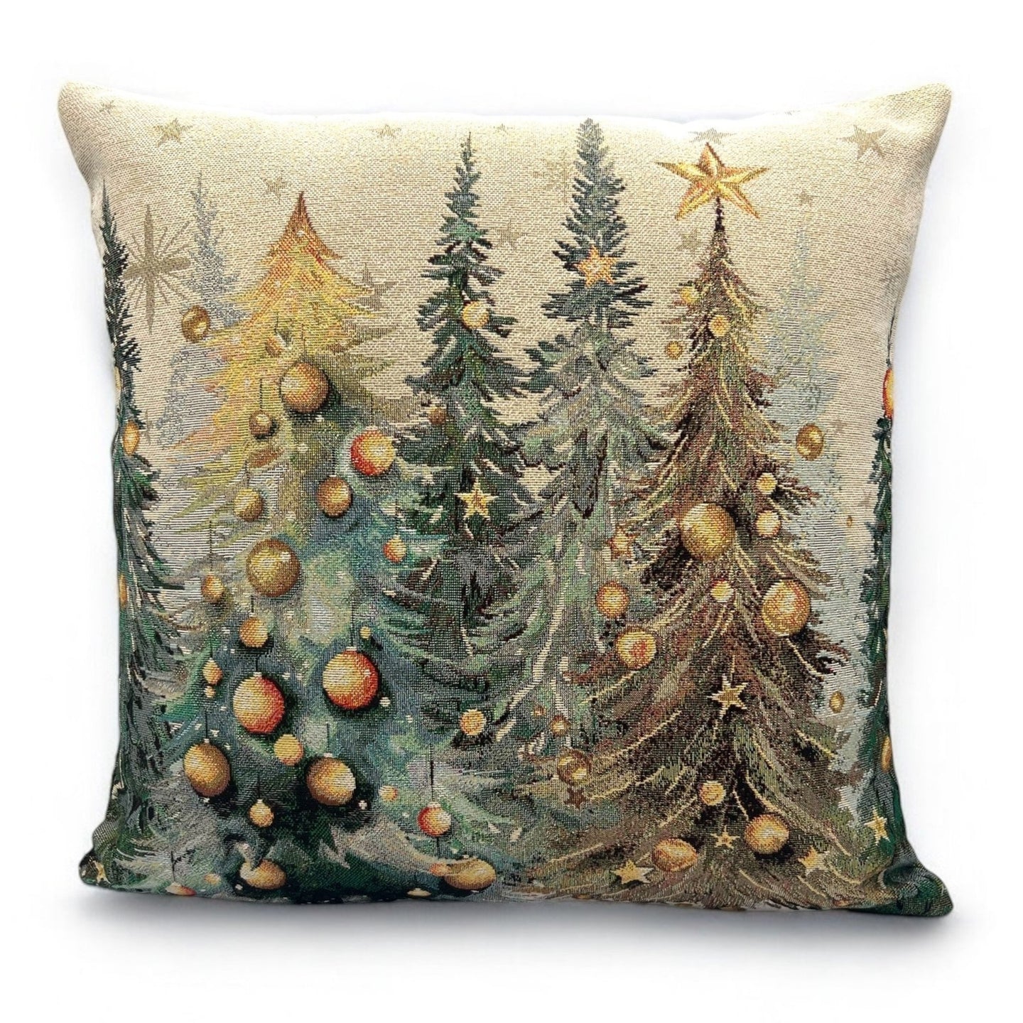 Copricuscino Christmas Lights Gobelin Jacquard, 45x45 cm Lurex oro