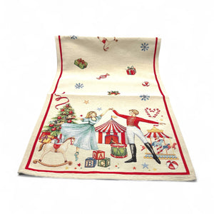 Tischläufer Runner Tischset CHRISTMAS SHOW, uni, Gobelin Jacquard