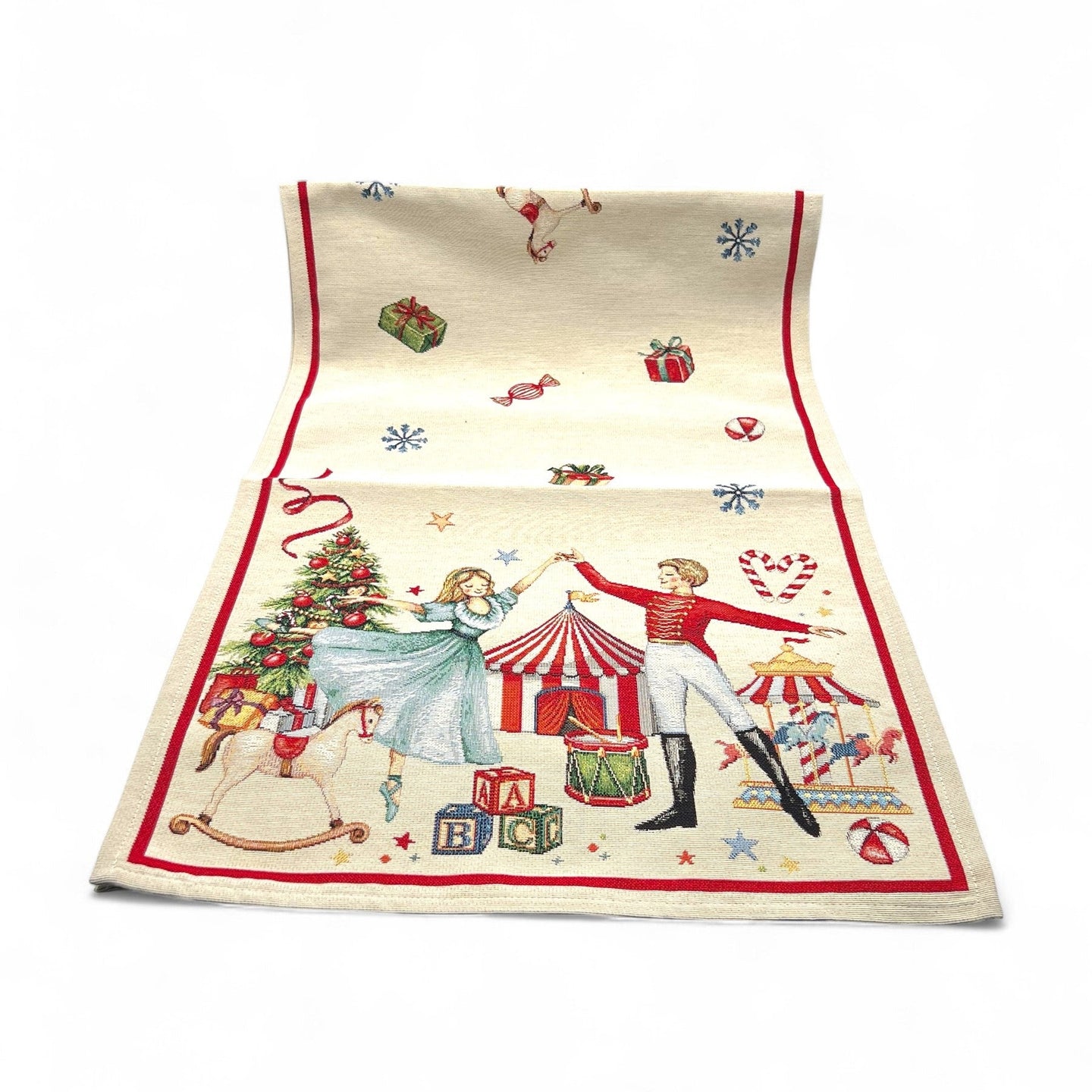 Tischläufer Runner Tischset CHRISTMAS SHOW, uni, Gobelin Jacquard