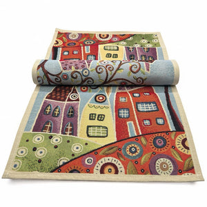 Runner Tovaglietta COLOR VILLAGE, uni, Gobelin Jacquard