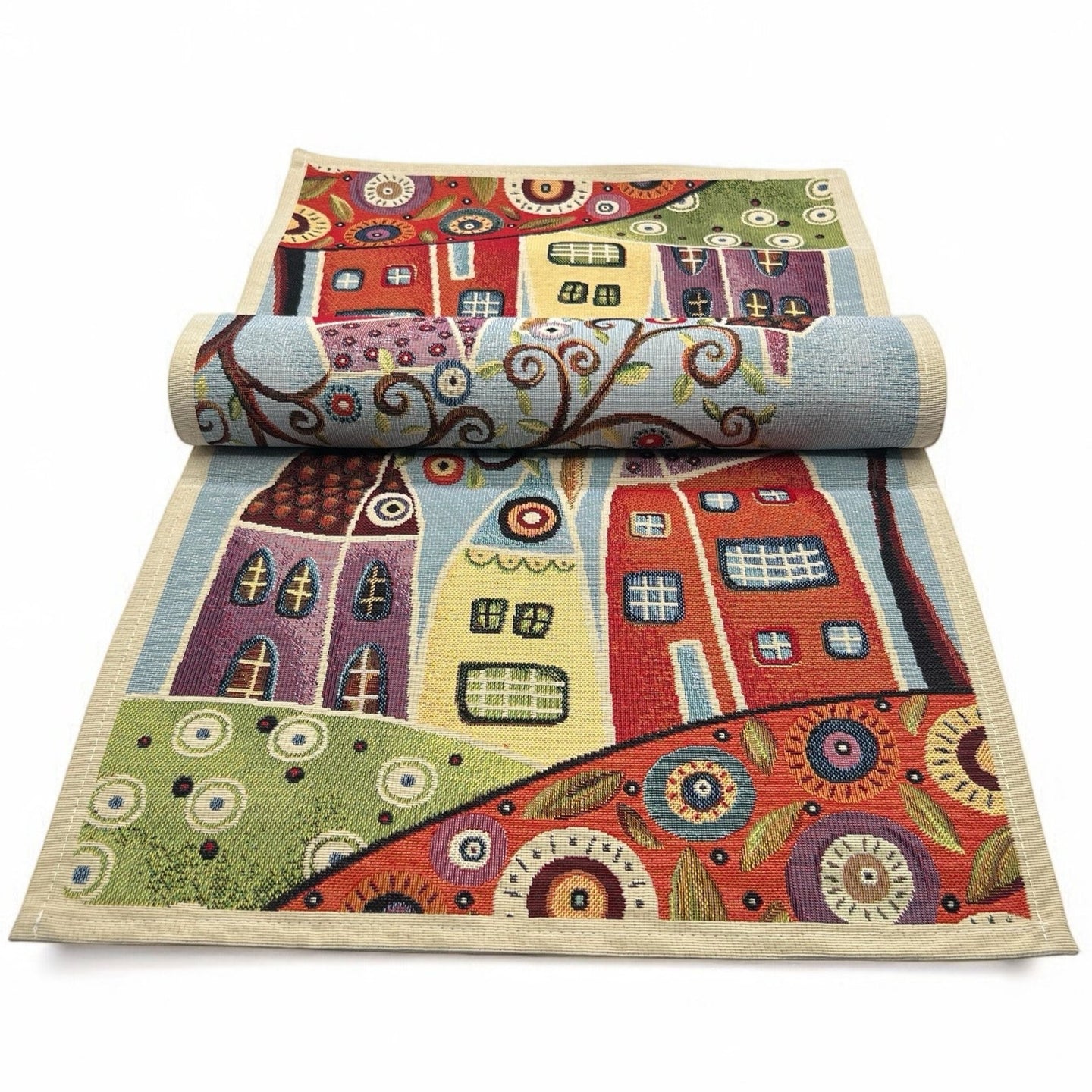 Runner Tovaglietta COLOR VILLAGE, uni, Gobelin Jacquard
