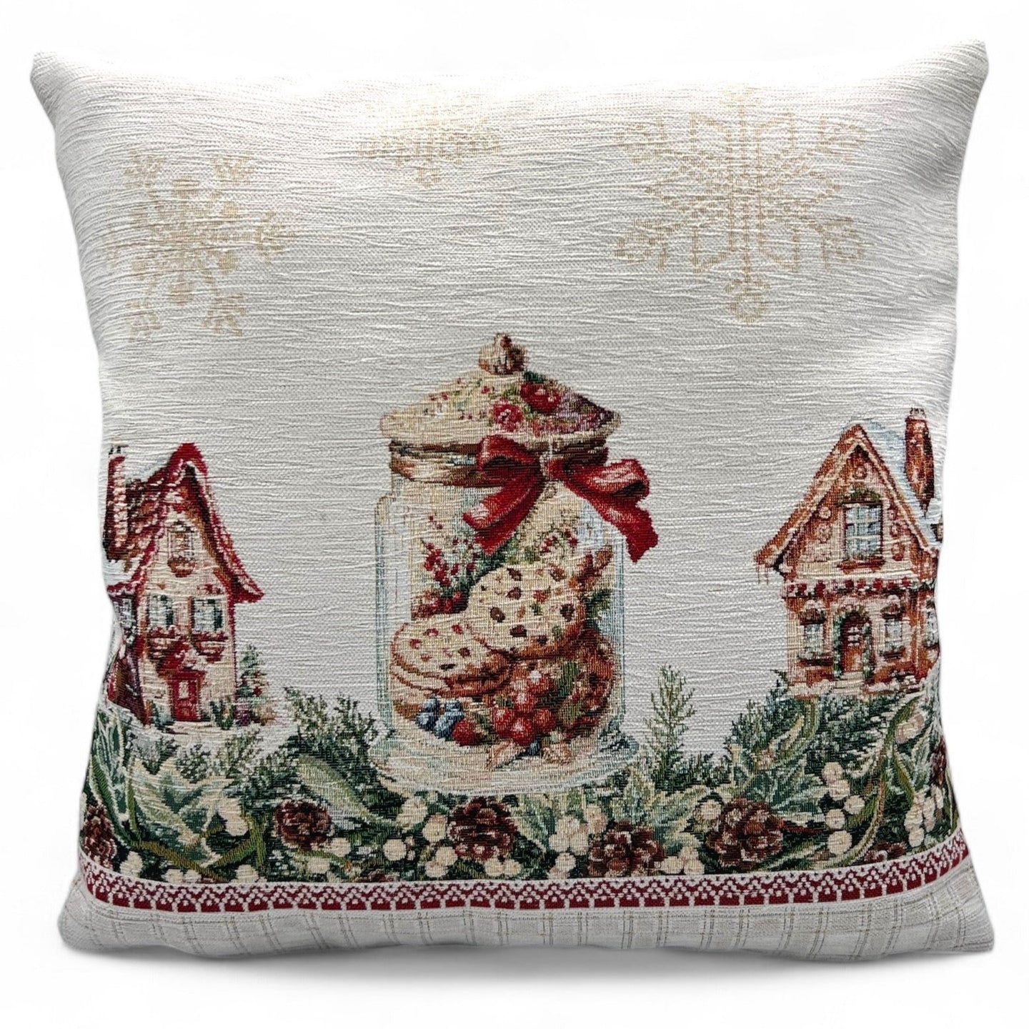 Copricuscino COOKIES A Natale Gobelin Jacquard, cinigliato, 45x45 cm