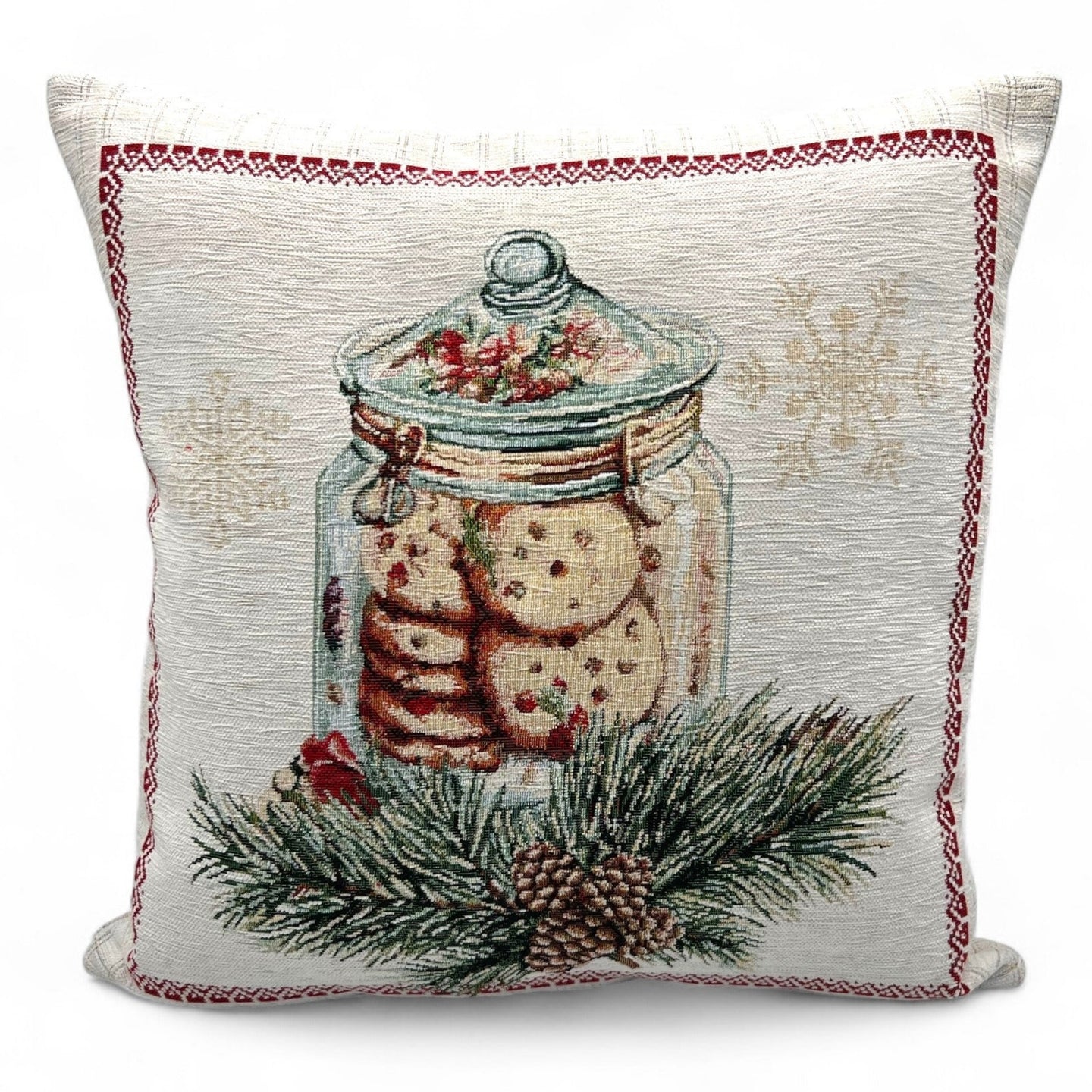 Copricuscino COOKIES B Natale Gobelin Jacquard, cinigliato, 45x45 cm