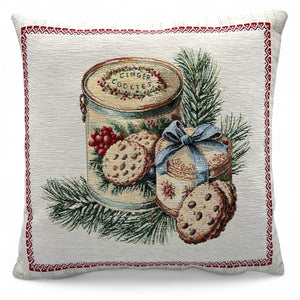 Copricuscino COOKIES C Natale Gobelin Jacquard, cinigliato, 45x45 cm