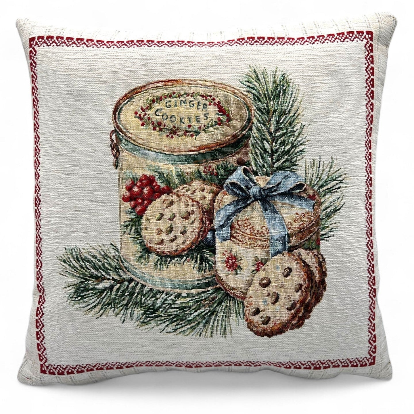 Copricuscino COOKIES C Natale Gobelin Jacquard, cinigliato, 45x45 cm