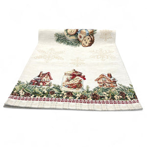 Tischläufer Runner Tischset COOKIES, uni, Gobelin Jacquard, chenille