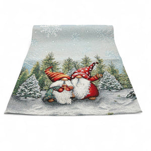 Tischläufer Runner Tischset COSY FAMILY, uni, Gobelin Jacquard, Lurex silber