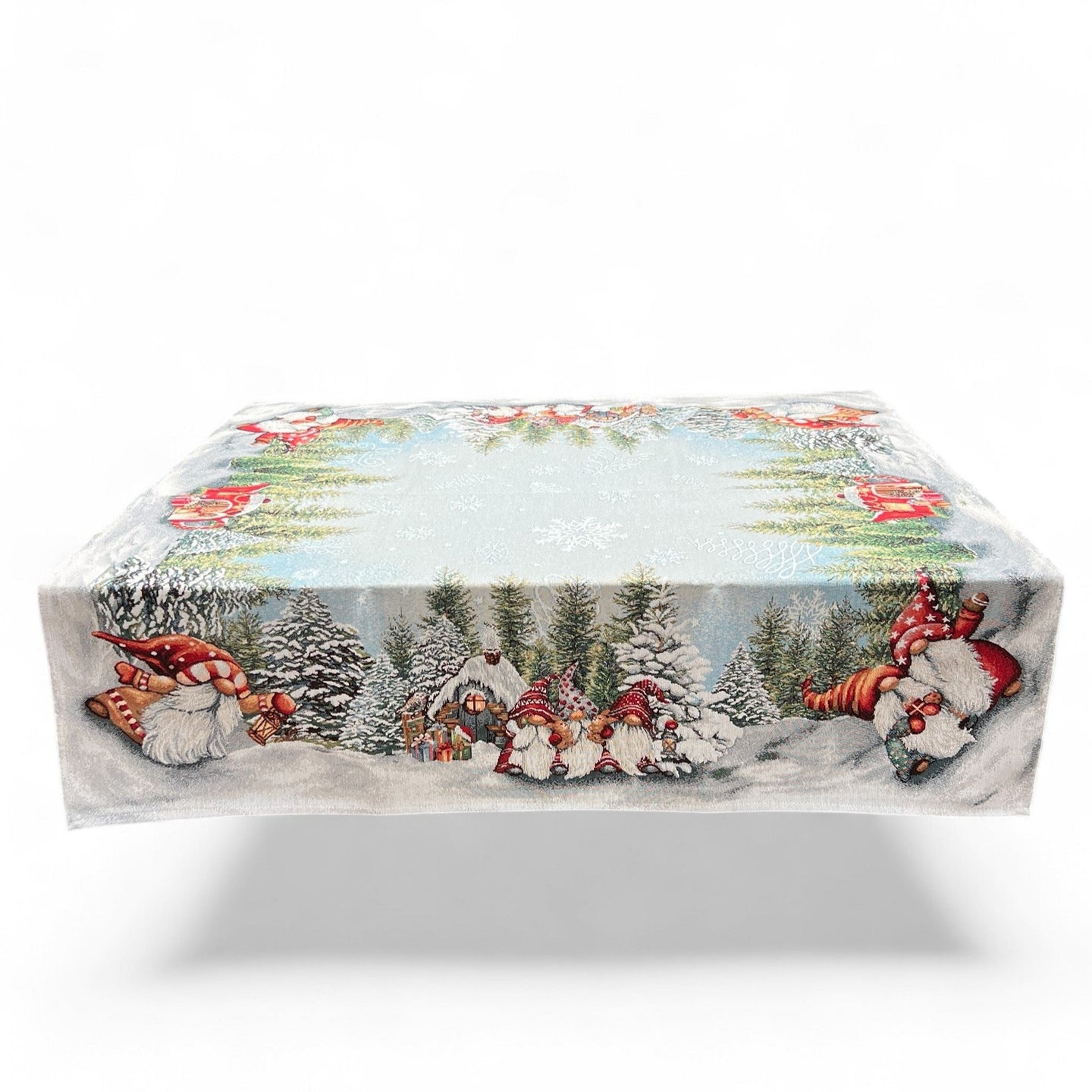 Tovaglia COSY FAMILY, uni, Gobelin Jacquard, lurex argento, 100x100 cm