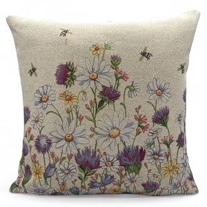 Copricuscino FIORI DI CAMPO, Gobelin Jacquard, 45x45 cm