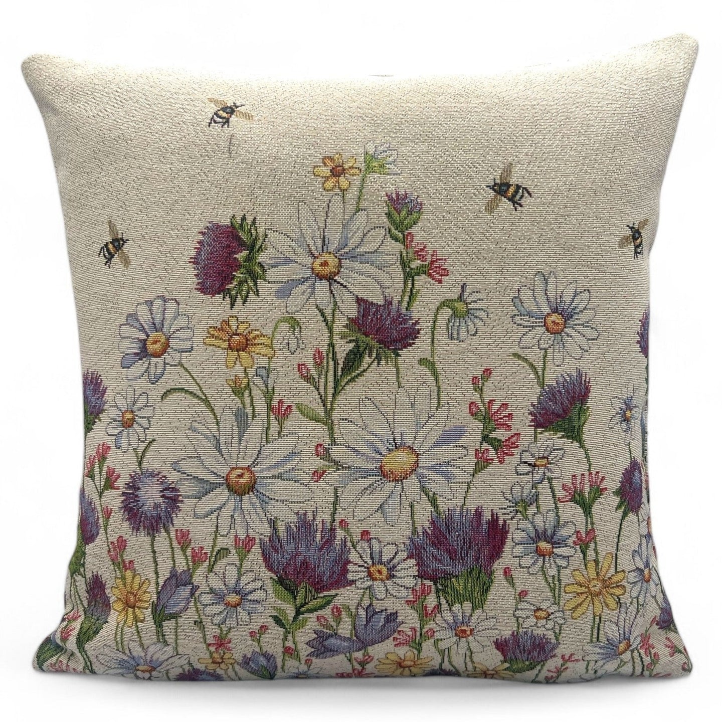 Copricuscino FIORI DI CAMPO, Gobelin Jacquard, 45x45 cm