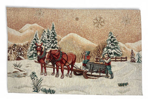 Table Set FOREST FRIENDS Placemat Tovaglietta Gobelin Jacquard, lurex oro 40 x 50 cm