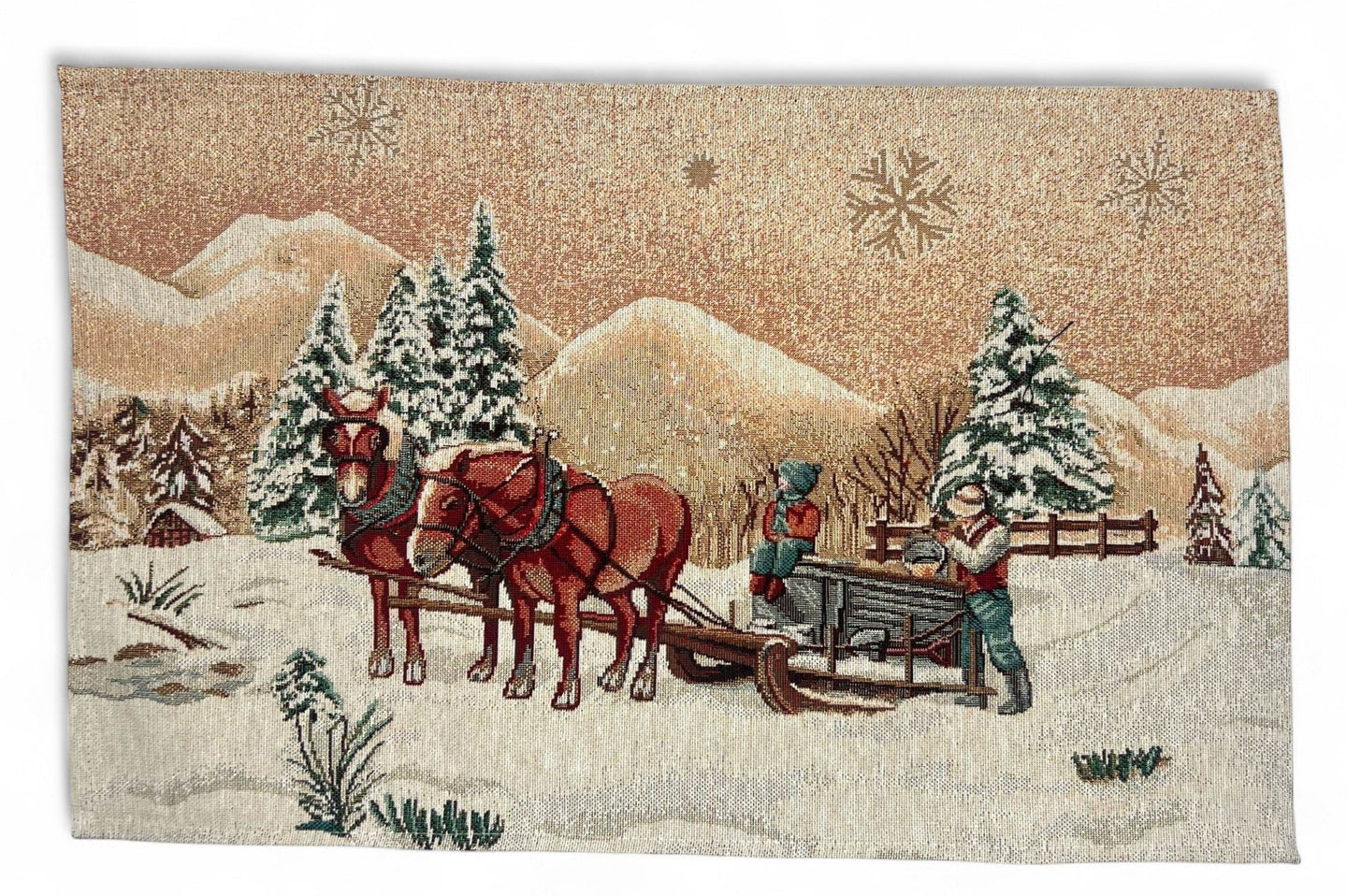 Table Set FOREST FRIENDS Placemat Tovaglietta Gobelin Jacquard, lurex oro 40 x 50 cm