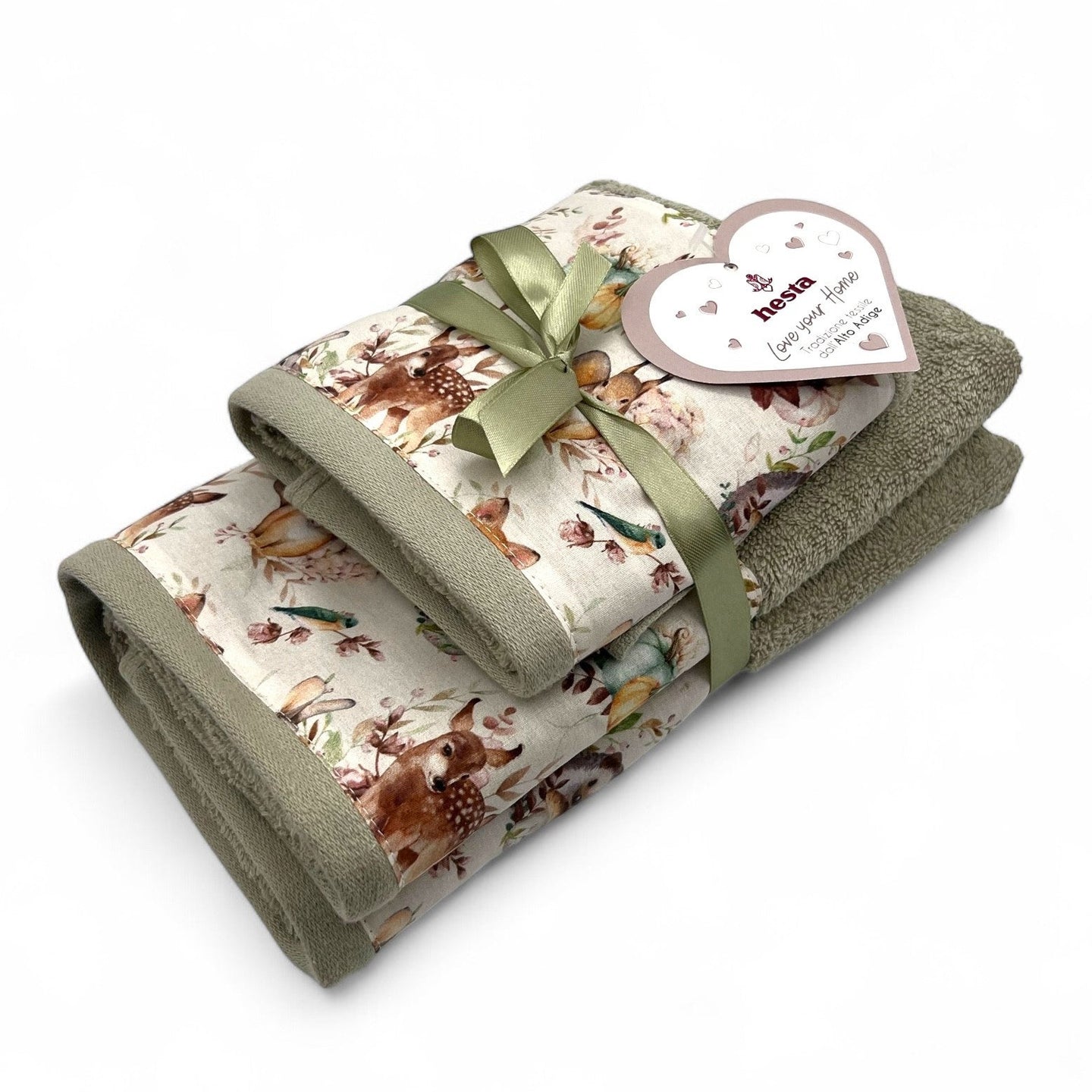 ASCIUGAMANO SET, FOX VERDE, (40x60 + 60x105)