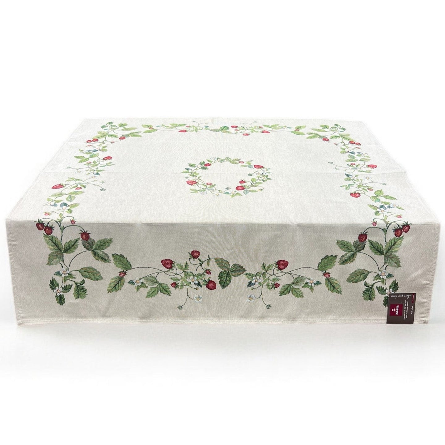 Tovaglia FRAGOLE, uni, Gobelin Jacquard, 100x100 cm