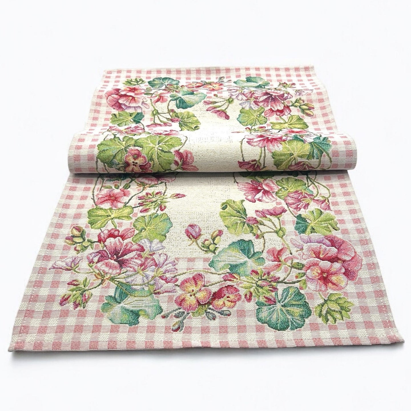 Tischläufer Runner Tischset GERANIE, uni, Gobelin Jacquard