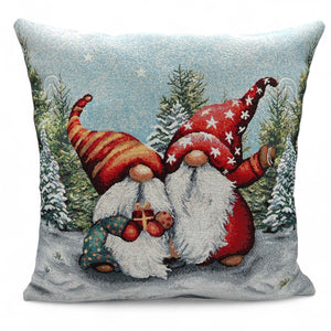 Copricuscino COSY FAMILY B Natale Gobelin Jacquard, lurex argento, 45x45 cm