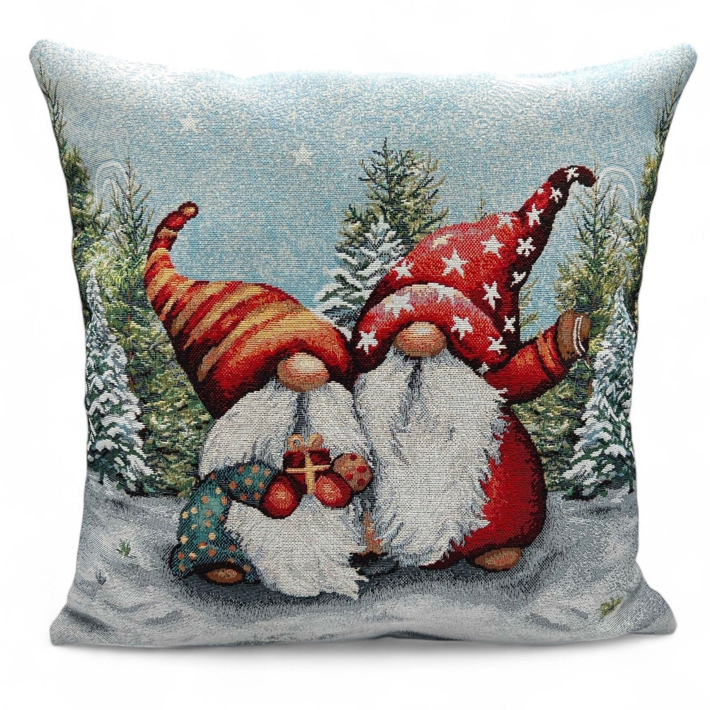 Copricuscino COSY FAMILY B Natale Gobelin Jacquard, lurex argento, 45x45 cm