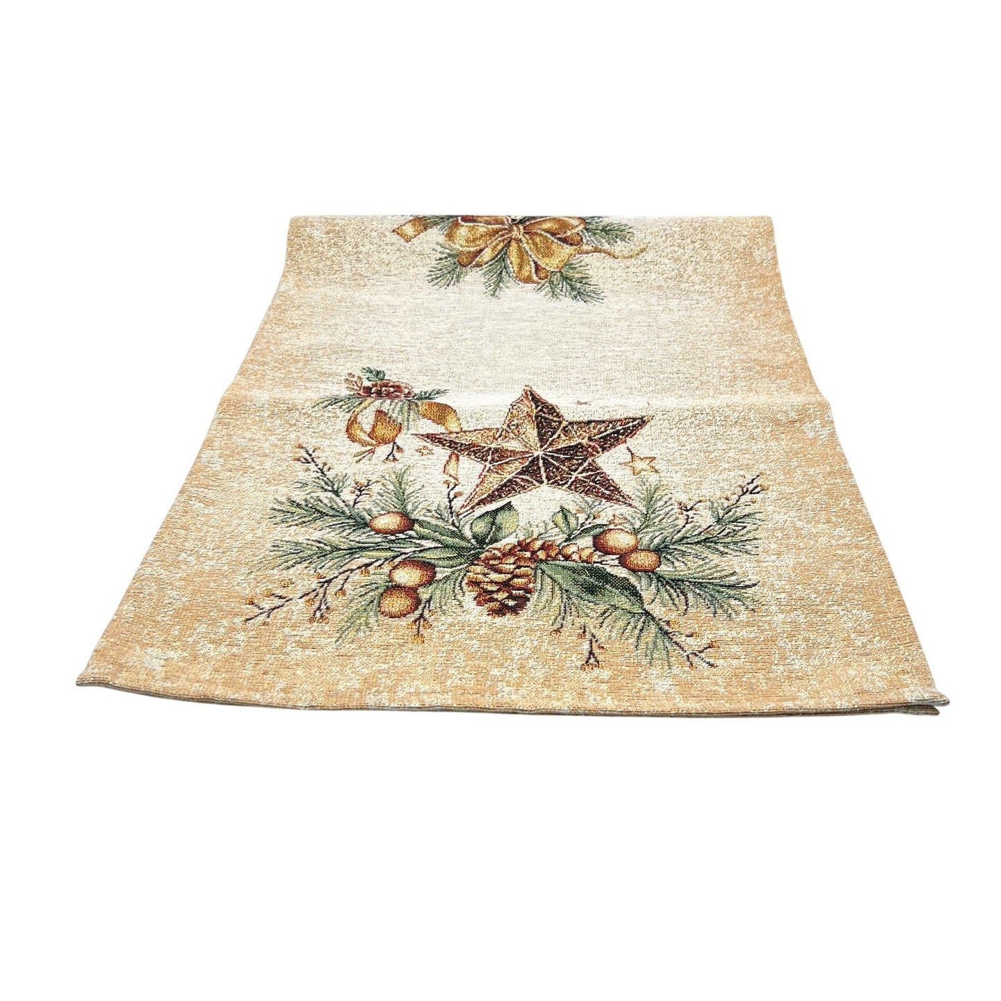Tischläufer Runner Tischset GOLDEN LIGHT, uni, Gobelin Jacquard, Lurex gold