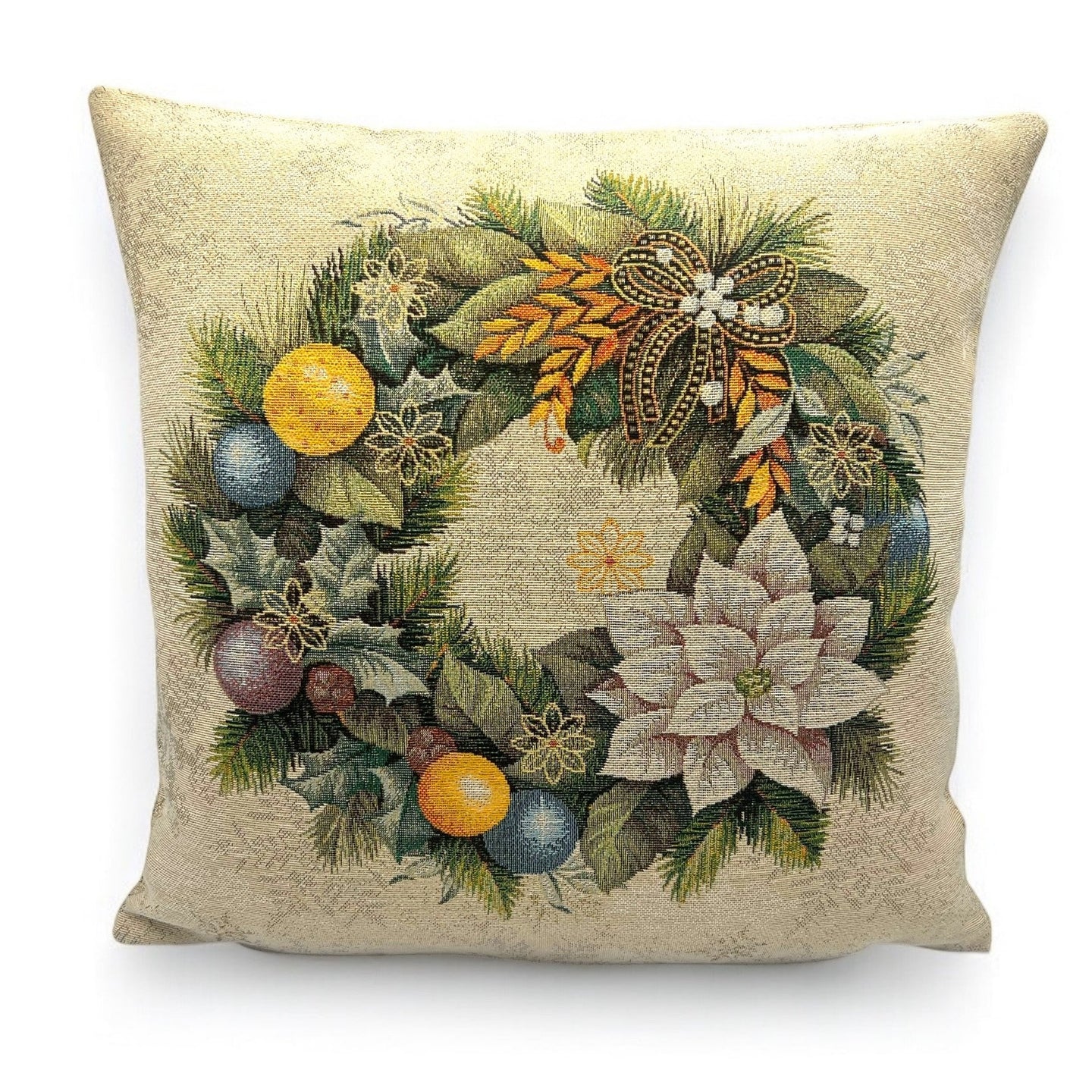 Kissenbezug HOLY CHRISTMAS, uni, Gobelin Jacquard, Lurex Gold, 45x45 cm