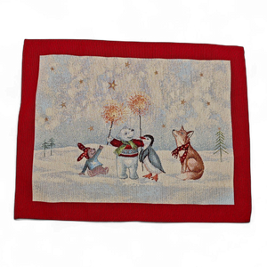 Table Set CHRISTMAS PARTY Placemat Tovaglietta Gobelin Jacquard, argento  40x50 cm