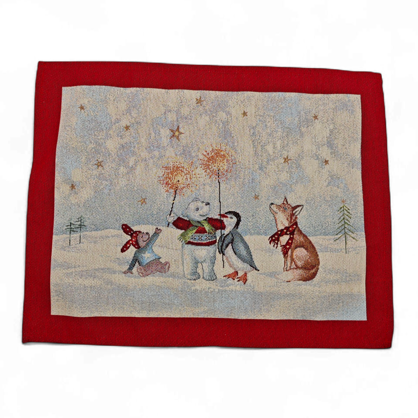 Table Set CHRISTMAS PARTY Placemat Tovaglietta Gobelin Jacquard, argento  40x50 cm