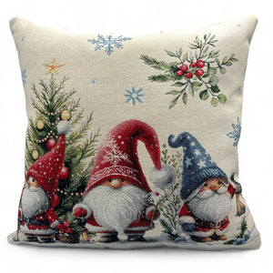 Copricuscino JOEL Natale Gobelin Jacquard, lurex argento, 45x45 cm