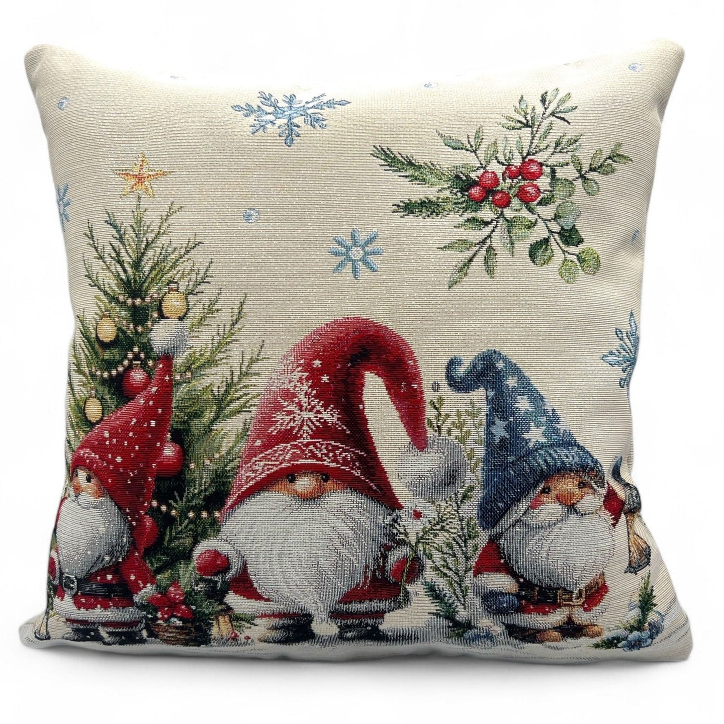 Copricuscino JOEL Natale Gobelin Jacquard, lurex argento, 45x45 cm