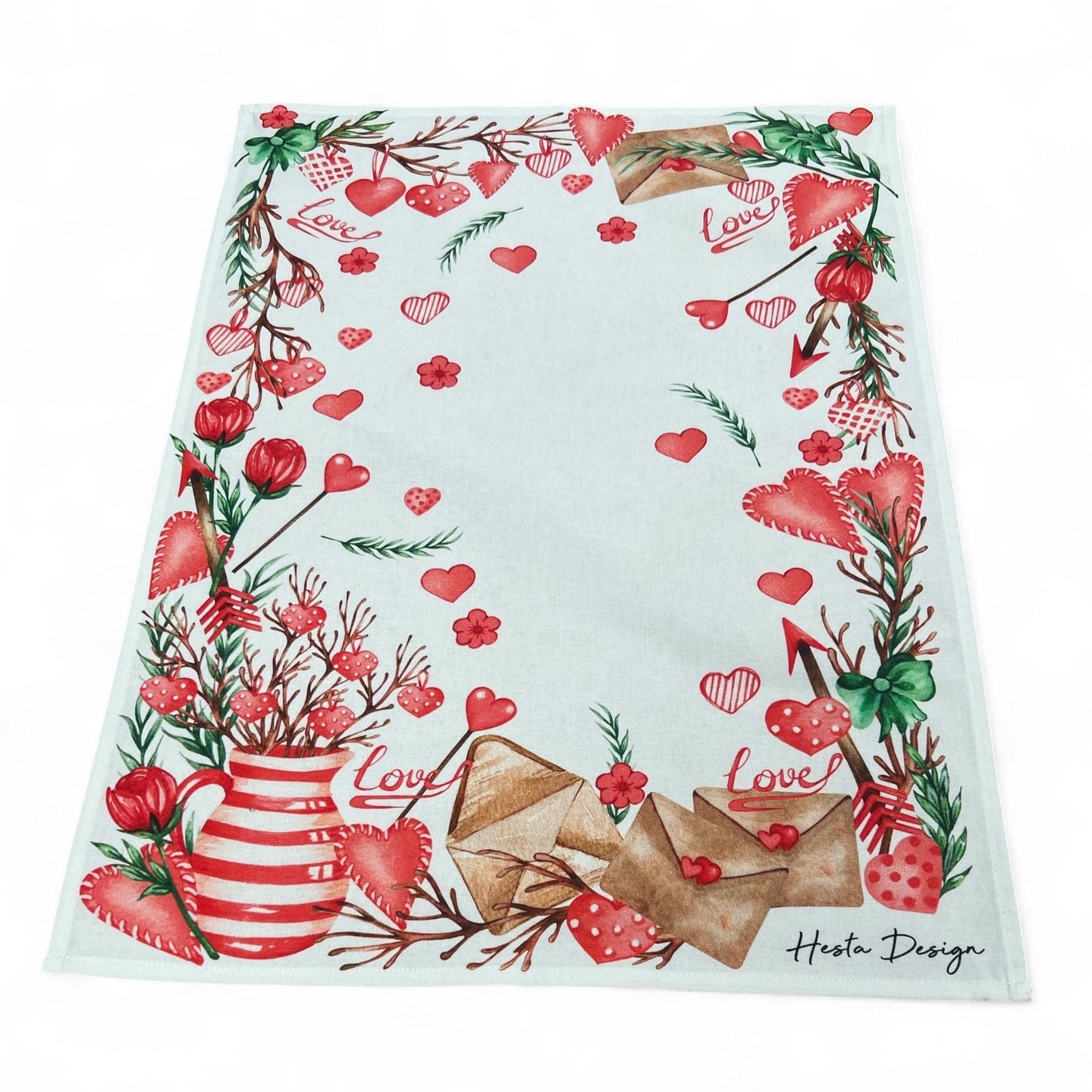 Strofinaccio LOVE, cotone stampato