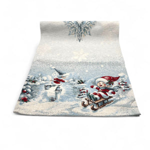 Tischläufer Runner Tischset LOVELY X-MAS, uni, Gobelin Jacquard, chenille