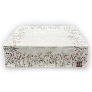 Tovaglia MARGHERITE E LAVANDA, uni, Gobelin Jacquard, 100x100 cm