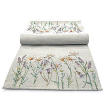 Laden Sie das Bild in den Galerie-Viewer, Tischläufer Runner Tischset MARGHERITE&amp;LAVENDEL, uni, Gobelin Jacquard
