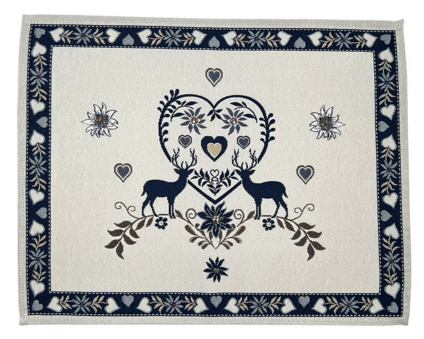 Table Set MONTE CERVO BLU Placemat Tovaglietta Gobelin Jacquard 40 x 50 cm
