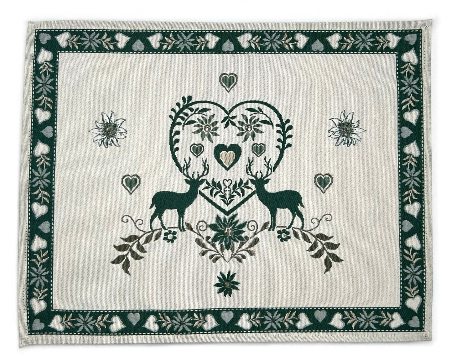 Table Set MONTE CERVO VERDE Placemat Tovaglietta Gobelin Jacquard 40 x 50 cm
