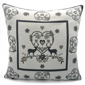 Kissenbezug MONTE CERVO GRAU uni, Gobelin Jacquard, 45x45 cm