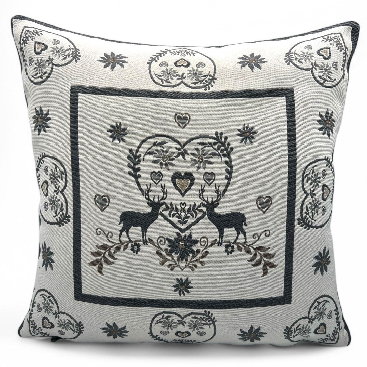 Kissenbezug MONTE CERVO GRAU uni, Gobelin Jacquard, 45x45 cm