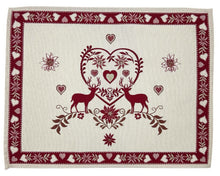 Laden Sie das Bild in den Galerie-Viewer, Tischläufer Runner Tischset MONTE CERVO BORDEAUX, uni, Gobelin Jacquard
