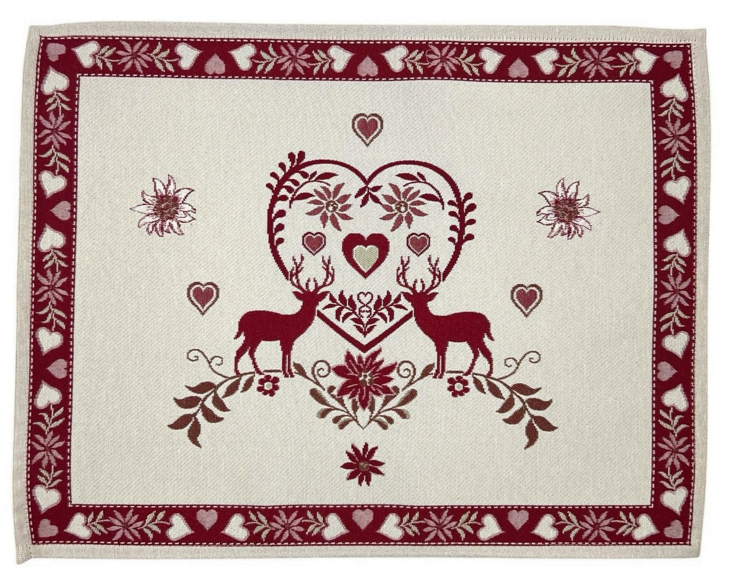 Table Set MONTE CERVO BORDEAUX Placemat Tovaglietta Gobelin Jacquard 40 x 50 cm