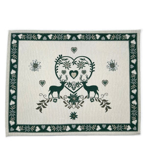 Tischläufer Runner Tischset MONTE CERVO GRÜN, uni, Gobelin Jacquard