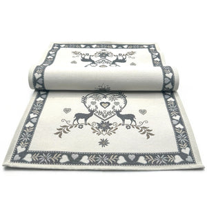 Tischläufer Runner Tischset MONTE CERVO GRAU, uni, Gobelin Jacquard