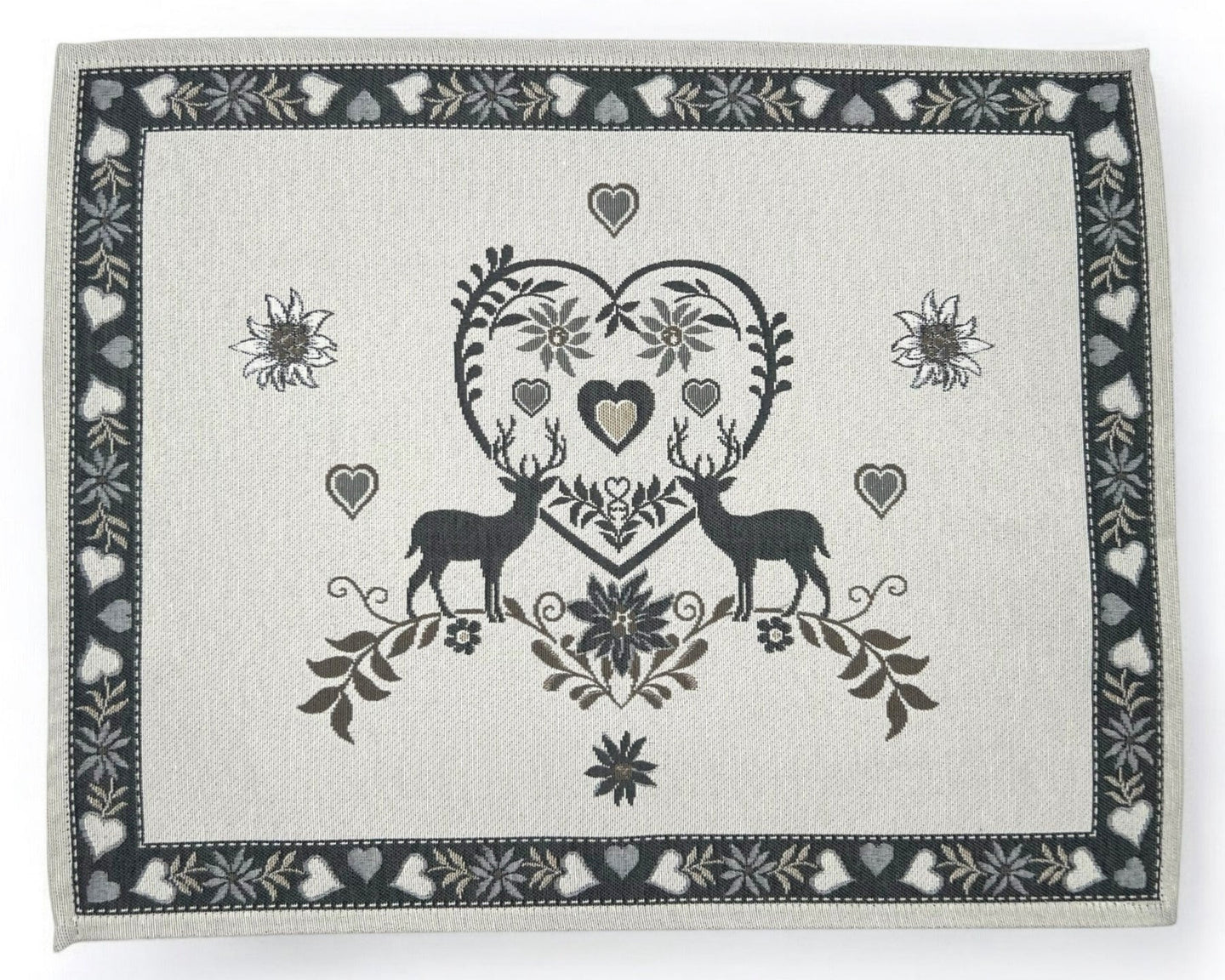 Table Set MONTE CERVO GRIGIO Placemat Tovaglietta Gobelin Jacquard 40 x 50 cm
