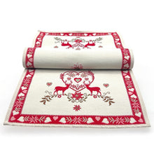 Laden Sie das Bild in den Galerie-Viewer, Tischläufer Runner Tischset MONTE CERVO ROT, uni, Gobelin Jacquard
