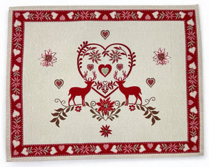 Table Set MONTE CERVO ROSSO Placemat Tovaglietta Gobelin Jacquard 40 x 50 cm