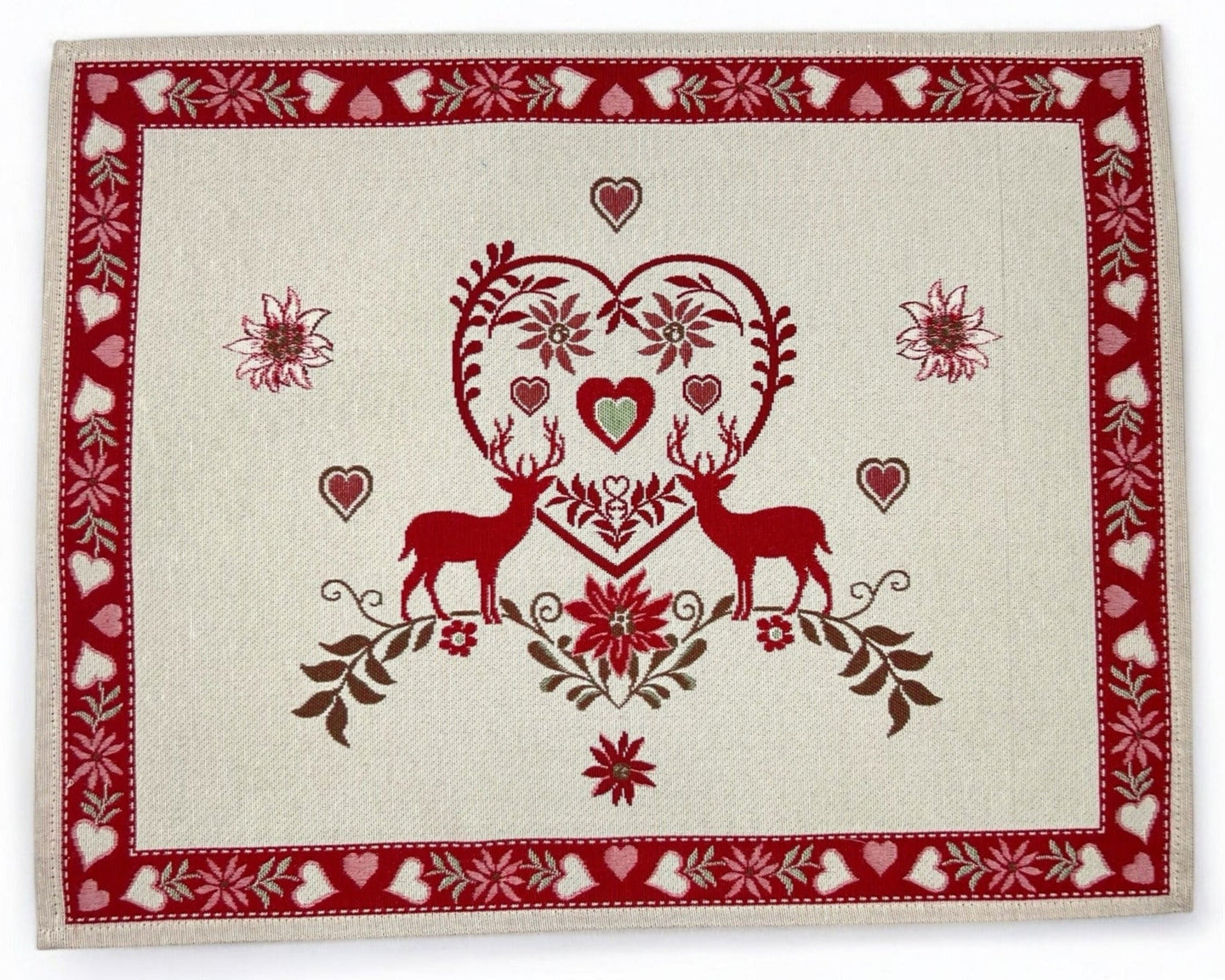 Table Set MONTE CERVO ROSSO Placemat Tovaglietta Gobelin Jacquard 40 x 50 cm